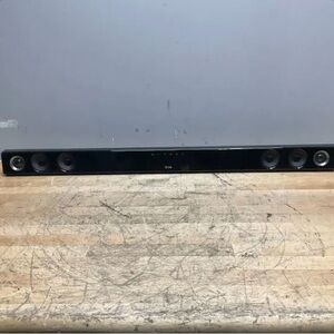 Black Soundbar with Multiple Speakers